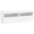 vidaXL TV nástenné skrinky s LED svetlami 2 ks biele 60x30x40 cm