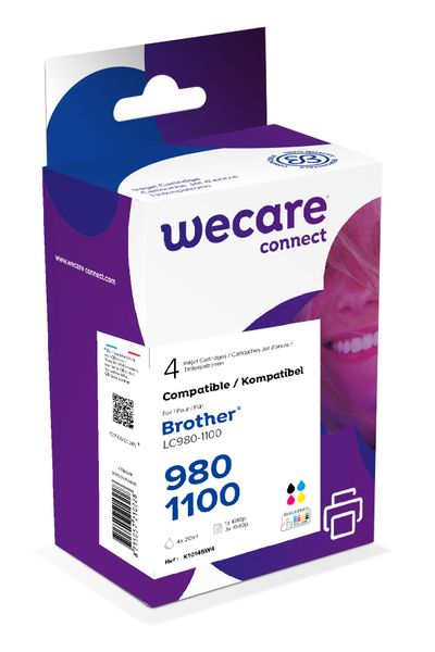 WECARE ARMOR ink kompatibilný s BROTHER LC-980/1100, čierna/CMY