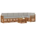 vidaXL Záhradná súprava gaučov 7 ks Prírodná a svetlosivá Polyester