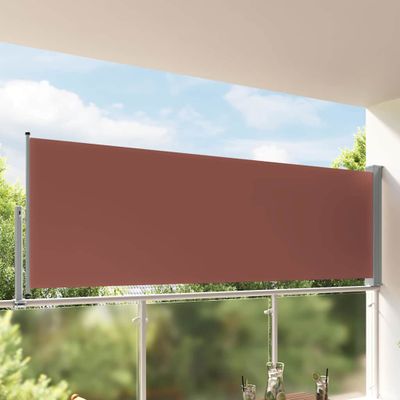 vidaXL Zaťahovacia bočná markíza na terasu 120x300 cm, hnedá