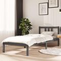 vidaXL Posteľný rám, sivý drevený masív 75x190 cm malé jednolôžko