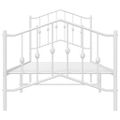 vidaXL Kovový rám postele s predným a zadným čelom biely 90x200 cm