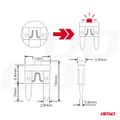 Autopoistky nožové mini s LED diódou 10 ks AMiO-04340