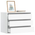 vidaXL Rohová komoda so zásuvkami biela 80x41x58 cm kompozitné drevo