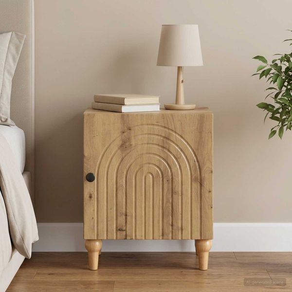 vidaXL Nočný stolík Dub artisan 43 x 34,5 x 50 cm Kompozitné drevo