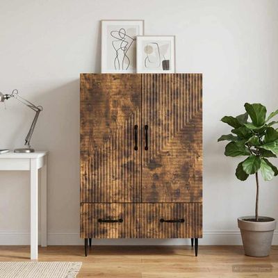 vidaXL Servírovacia skriňa so zásuvkou Dymový dub 66 x 34,5 x 95 cm