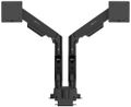BENQ BDH01 ergonomické rameno na 2x monitor černý Duální držák monitoru, 17-35 palcu, VESA 75×75/100×100, 2-20 kg na rameno, plynové pružiny, ochranné desky stolu