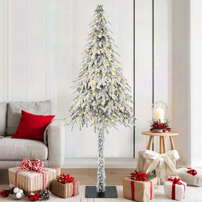 vidaXL Vianočný stromček s 300 LED-i Biela 180 cm PE a oceľ