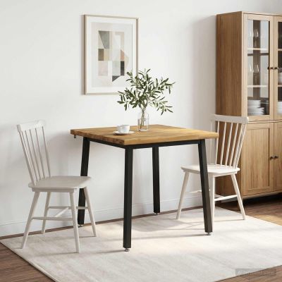 vidaXL 60 x 55 x 75 cm Pevné akáciové drevo Biela a čierna Obdĺžnikový