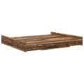vidaXL Rám postele s úložným prostorem Staré drevo 200 x 200 cm