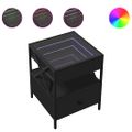 vidaXL Nočný stolík s nekonečnými LED čierny 40x40x51 cm