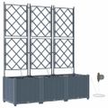 vidaXL Záhradný kvetináč 3 ks Svetlosivá 120 x 40 x 142 cm PP