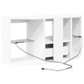 vidaXL Rohový LED TV kabinet 100 x 40 x 50 cm Biela Kompozitné drevo
