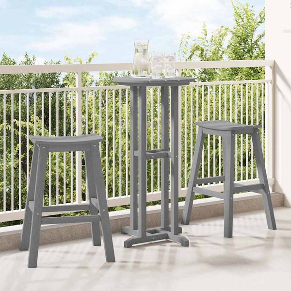 vidaXL Barová stolička 2 pcs Svetlosivá 52 x 43 x 73,5 cm HDPE