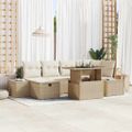 vidaXL Súprava záhradných pohoviek 7 ks polyratan