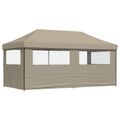 vidaXL Párty stan 292 x 580 x 315 cm Sivohnedá Oxfordská látka