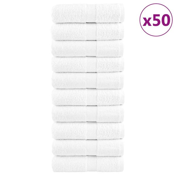 vidaXL Prémiové umývacie utierky SOLUND 50 ks biele 15x21 cm 600 g/m²