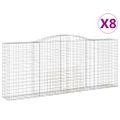 vidaXL Oblúkové gabiónové koše 8ks 400x50x160/180cm pozinkované železo