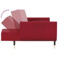 vidaXL 2-miestna rozkladacia pohovka taburet 2 vankúše vínová zamat