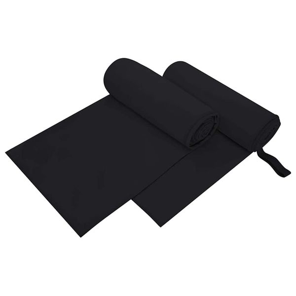 vidaXL Športové uteráky 2 pcs Čierna 200 x 100 cm Polyester a polyamid