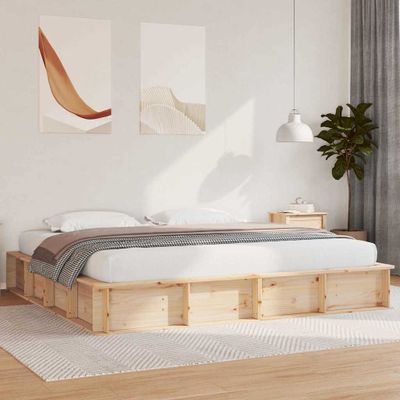 vidaXL Rám postele Hnedá 180 x 200 cm Masívne borovicové drevo