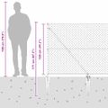 vidaXL Reťazová brána s hrotmi 10 x 1,2 m Pozinkovaná oceľ Strieborná