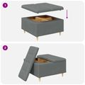 vidaXL Ottoman s Úložným Priestorom Tmavo šedá 80 x 80 x 45 cm látka