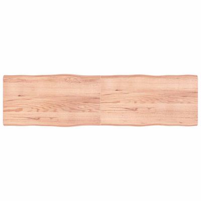 vidaXL Stolová doska svetlohnedá 220x60x(2-6)cm ošetrený masív hrany
