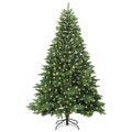 vidaXL Umelý vianočný stromček s 300 LED-i Zelená 210 cm PE a PVC
