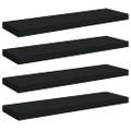vidaXL Plávajúce nástenné police 4 ks, čierne 80x23,5x3,8 cm, MDF