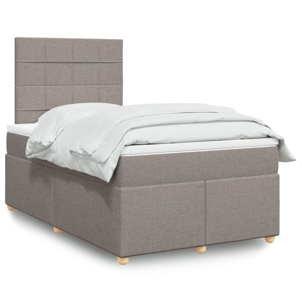 vidaXL Boxspring posteľ s matracom sivohnedý 120x200 cm látka