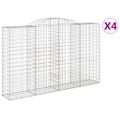 vidaXL Oblúkové gabiónové koše 4ks 300x50x180/200cm pozinkované železo