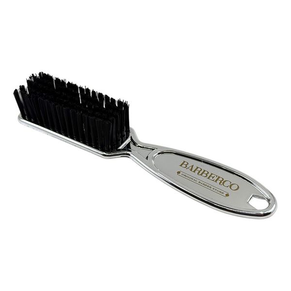 Strieborná kefa na fade BARBERCO Silver fade brush