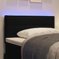 vidaXL LED hlavová doska s LED pásikmi Čierny 90 cm látka