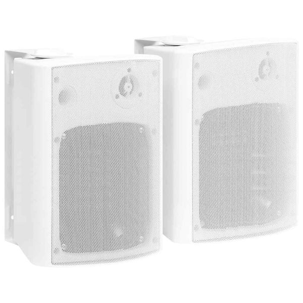 vidaXL Nástenné stereo reproduktory do interiéru a exteriéru 2 ks biele 120 W