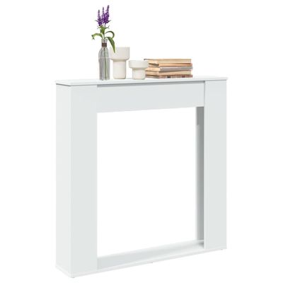 vidaXL Obloženie krbu biele 100x20x100 cm kompozitné drevo