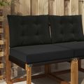 vidaXL Vankúš na vonkajšiu pohovku Polyester Čierna 60 x 50,5 cm