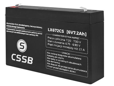 Akumulátor bezúdržbový SLA 6V 7,2Ah