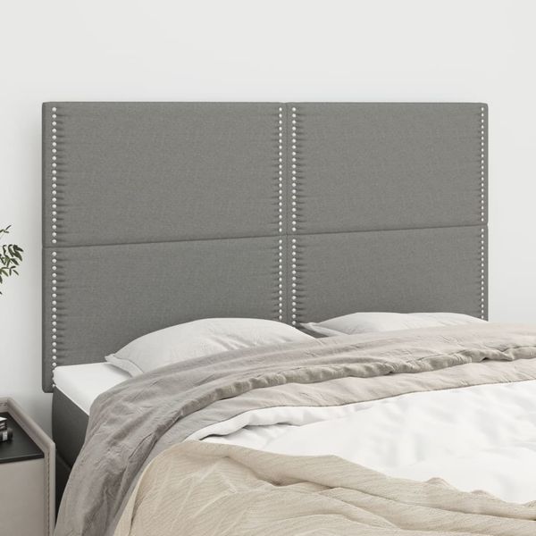 vidaXL Čelo postele tmavosivé 144x5x118/128 cm látkové