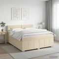 vidaXL Posteľ boxspring s matracom Krémová 140 x 200 cm Látka