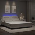 vidaXL Rám postele Viana s LED bez matraca biely 180x200 cm