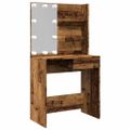vidaXL toaletný stolík s LED Old Wood 74,5x40x141 cm