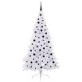 vidaXL Umelý vianočný stromček s 300 LED-i Biela 210 cm PVC a oceľ