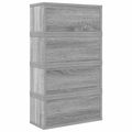 vidaXL Roh na skladovanie CD 4 ks Sivý Sonoma 40 x 17 x 17 cm
