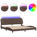 vidaXL Rám postele s LED bez matraca Hvar hnedý 200x200 cm