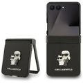 Karl Lagerfeld Saffiano Karl&Choupette Pin puzdro na Samsung Galaxy Z Flip7 čierna