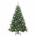 vidaXL Umelý vianočný stromček s 300 LED-i Zelená 180 cm PE a PVC