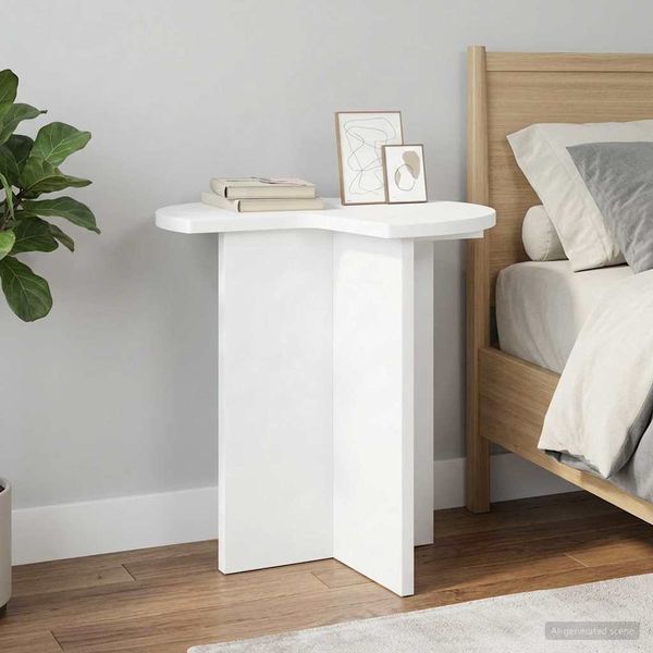 vidaXL Bočný stôl 2 pcs Biela Ø 39 x 38 cm Kompozitné drevo