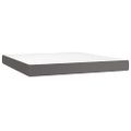 vidaXL Boxspring posteľ s matracom a LED sivá 180x200 cm umelá koža