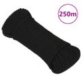 vidaXL Pracovné lano čierne 3 mm 250 m polyester